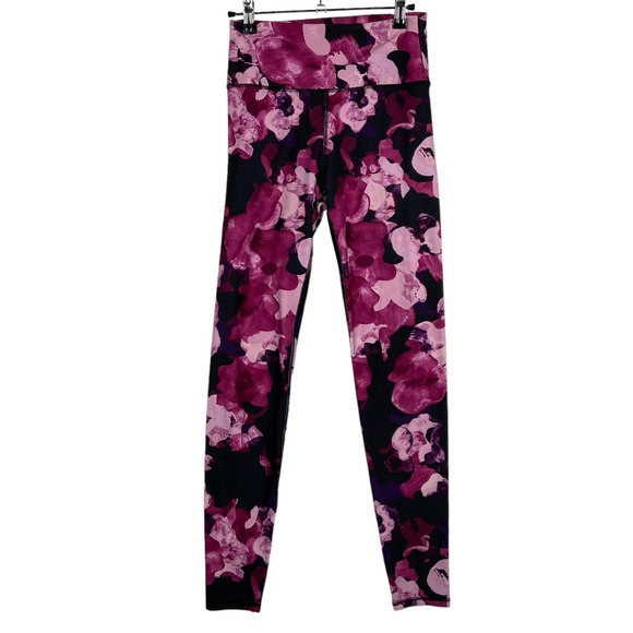 Fabletics Pants - Fabletics Pink Purple  Floral High Rise Leggings Small